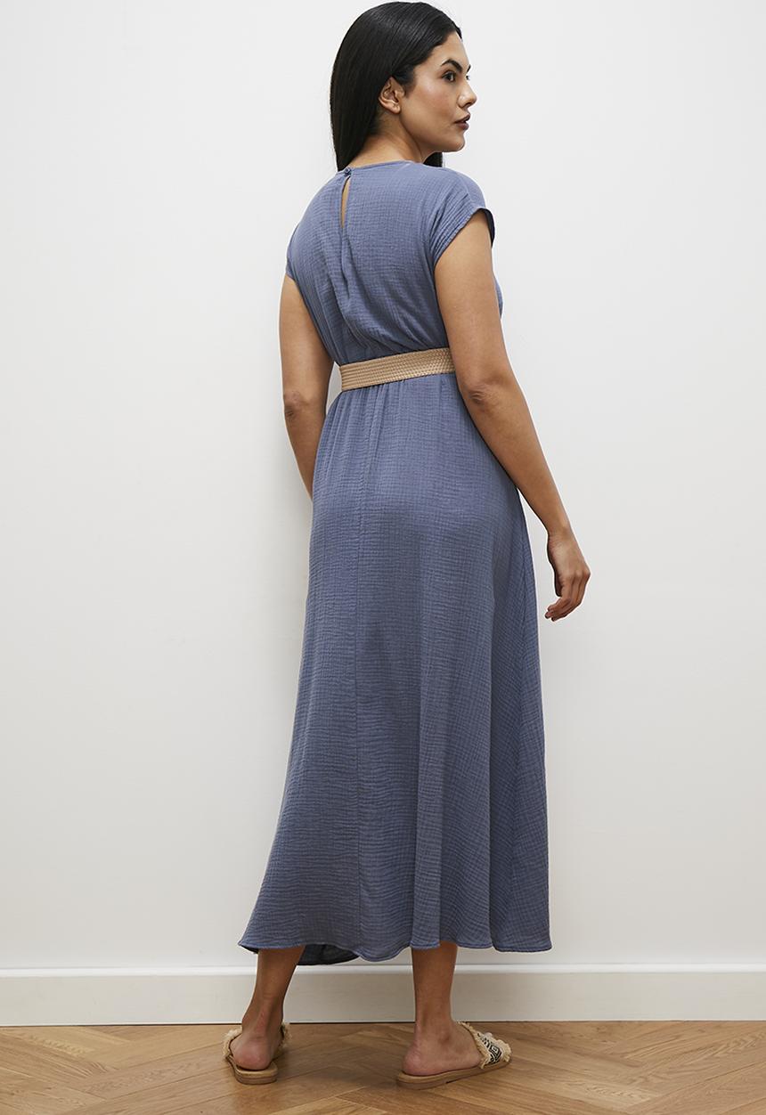 edit - Texture grown on sleeve with belt - navy