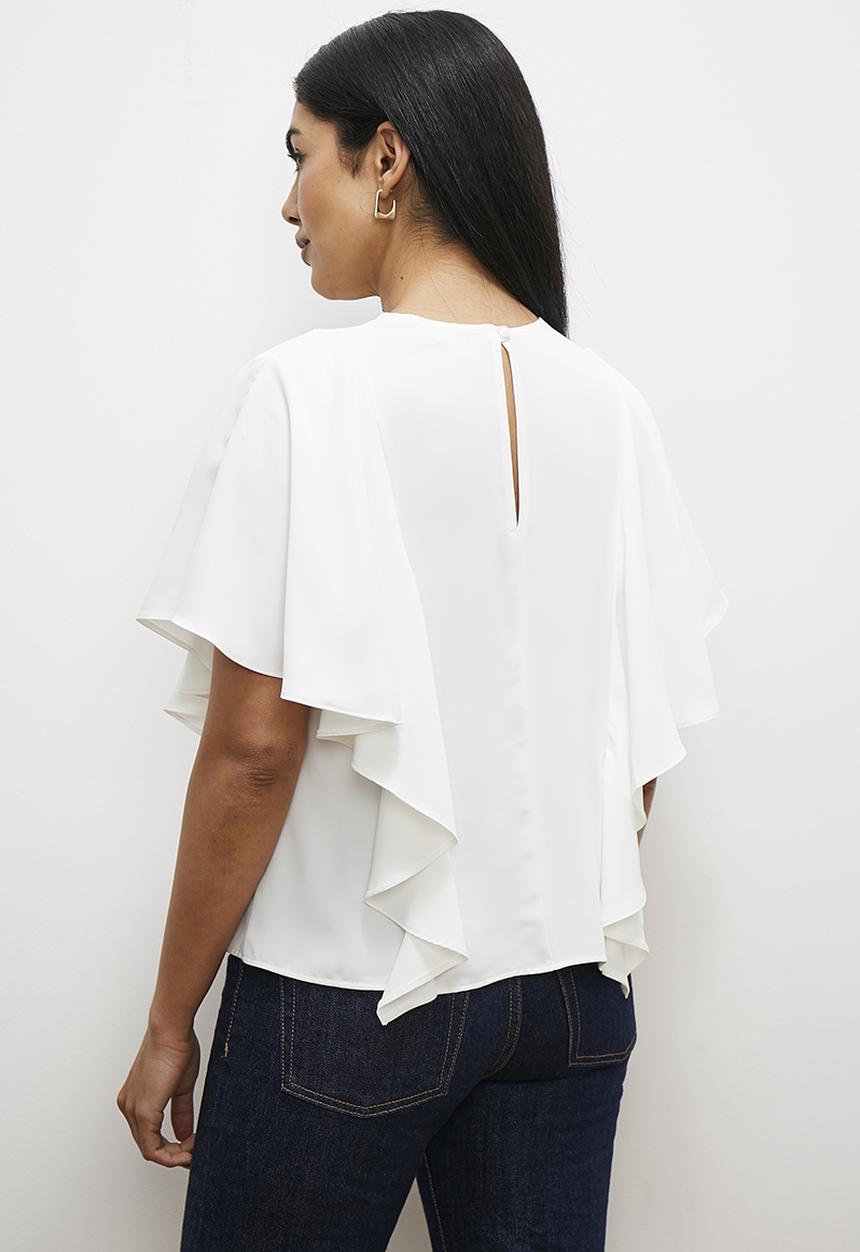 edit - Frill inset easy tee - ivory