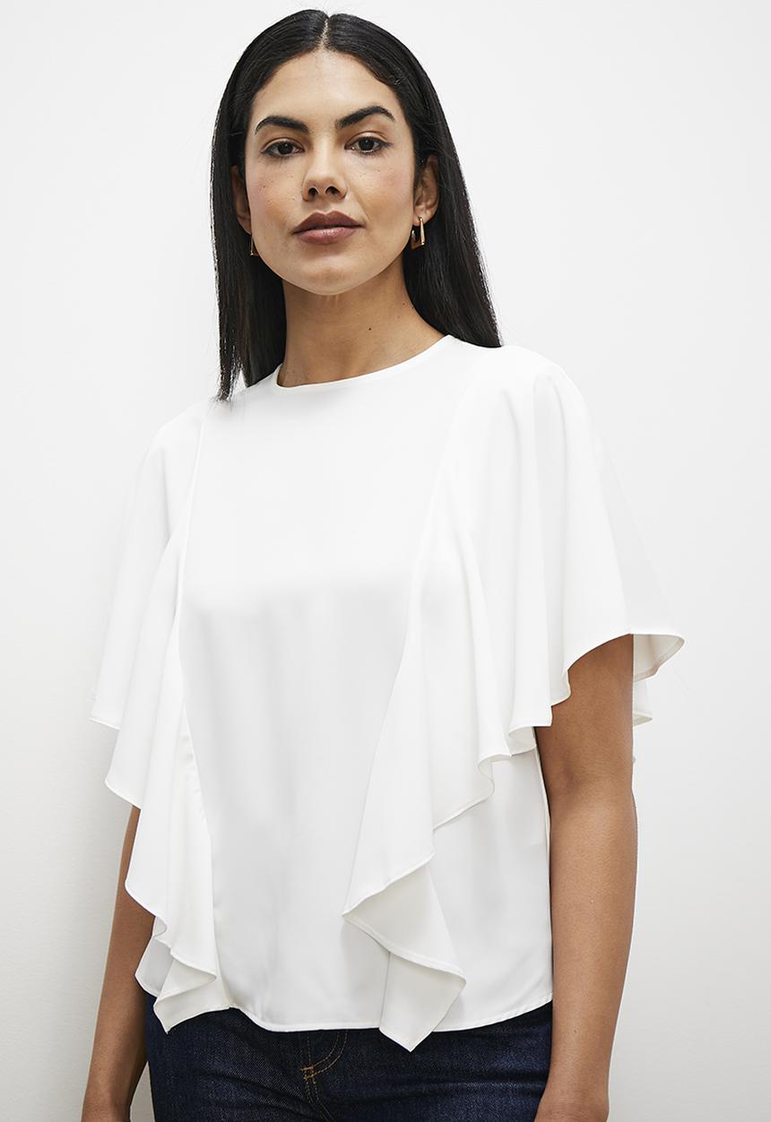 edit - Frill inset easy tee - ivory