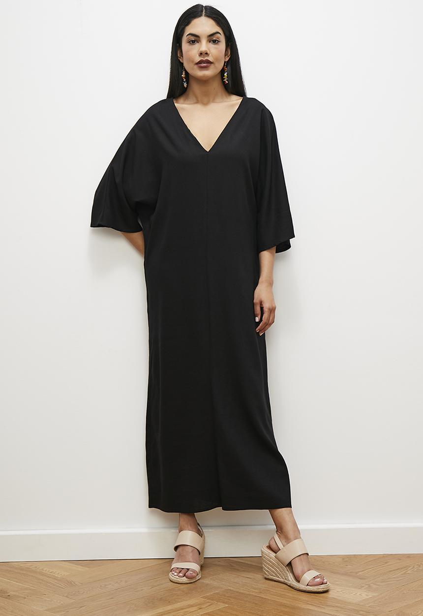 edit - Maxi kaftan dress - black