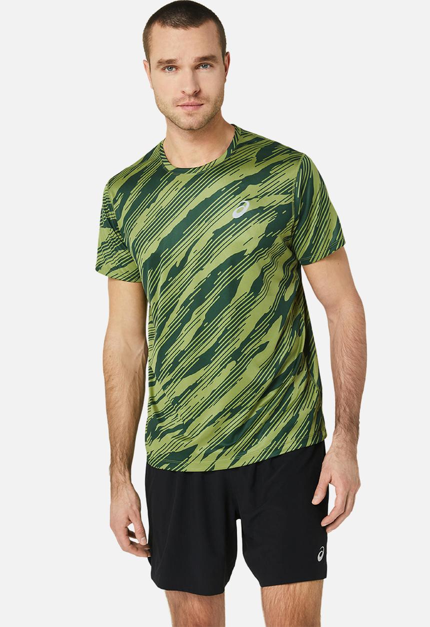 ASICS - Core all over print short sleeve top - green