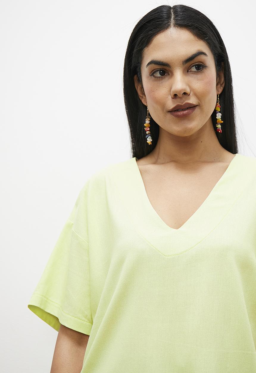 edit - Oversized linen boxy tee - butterfly