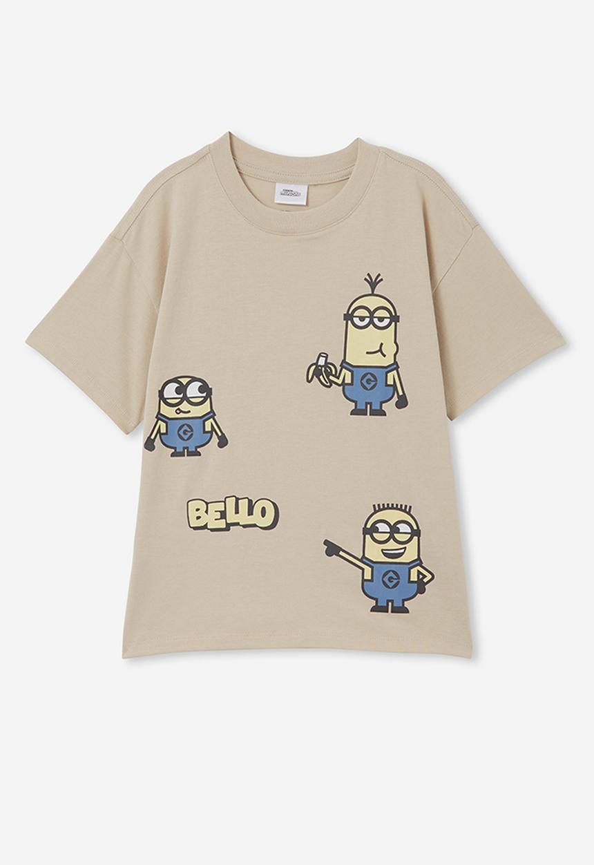 Cotton On - License drop shoulder tee - rainy day/minions bello
