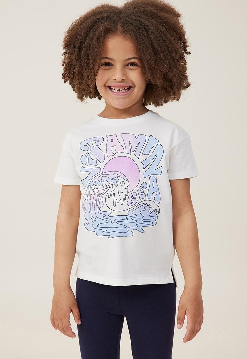 Cotton On - Poppy short sleeve print tee - vanilla/vitamin sea