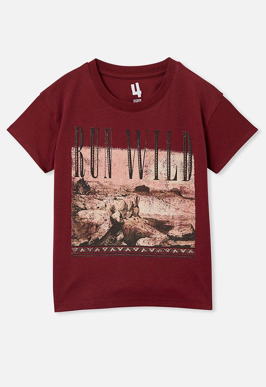Cotton On - Poppy short sleeve print tee - noir grape/run wild