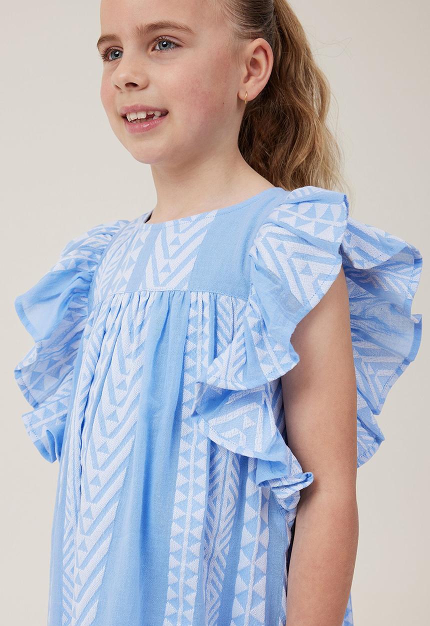 Cotton On - Quinni short sleeve dress - dusk blue/white