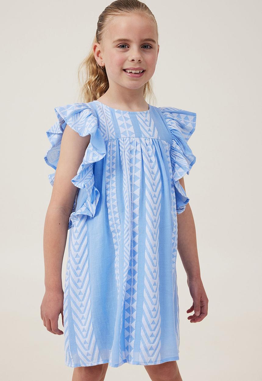 Cotton On - Quinni short sleeve dress - dusk blue/white