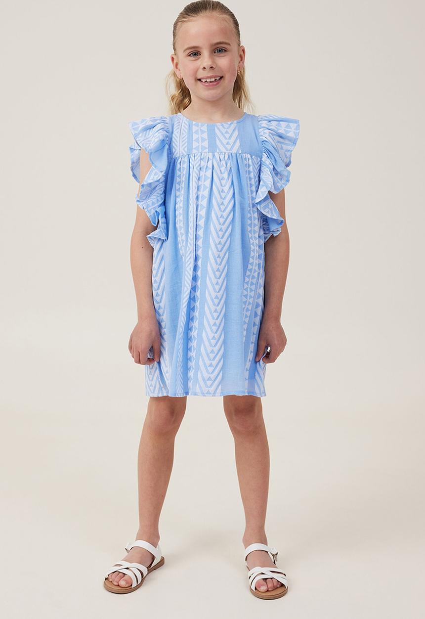 Cotton On - Quinni short sleeve dress - dusk blue/white