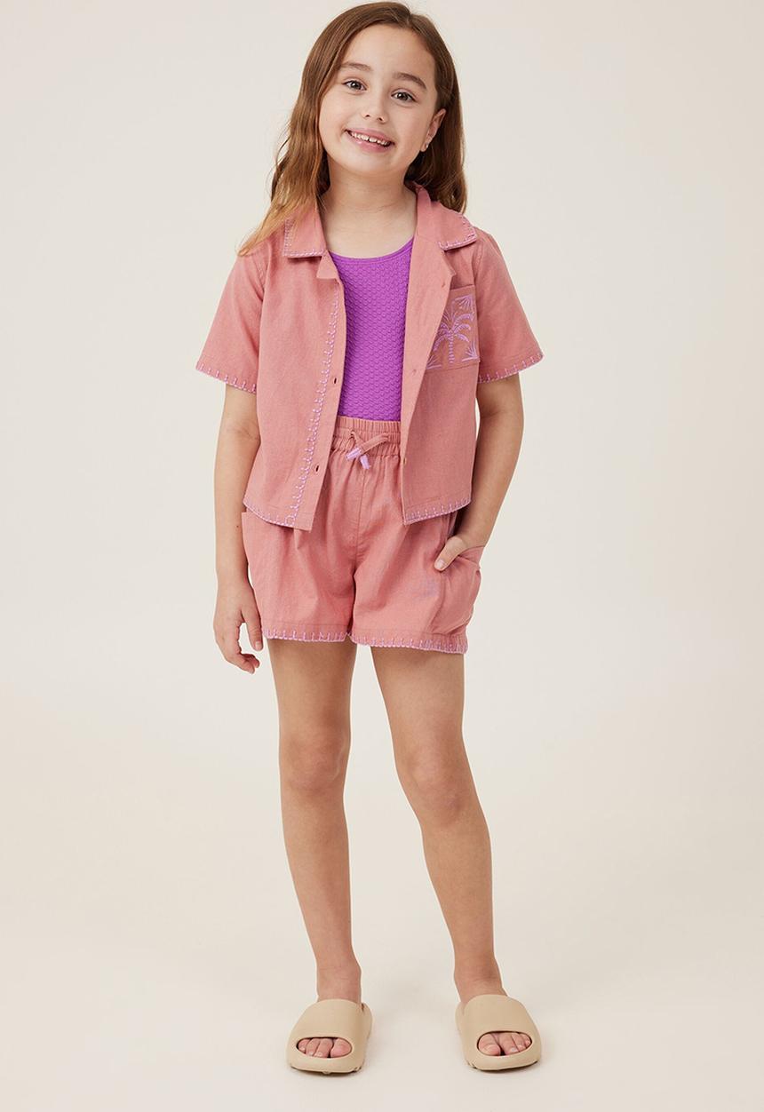 Cotton On - Kai short - clay pigeon/lavender dreams