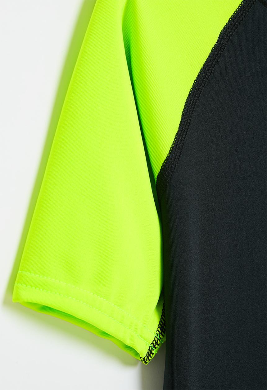 Billabong  - Groms all day arch rf short sleeve  - black & neon yellow