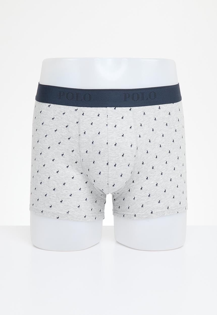 POLO - Men aop pony knit boxer - grey melange