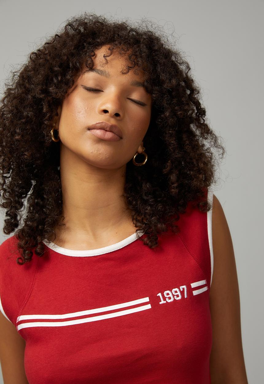 Factorie - Raglan curve hem tank - red/1997