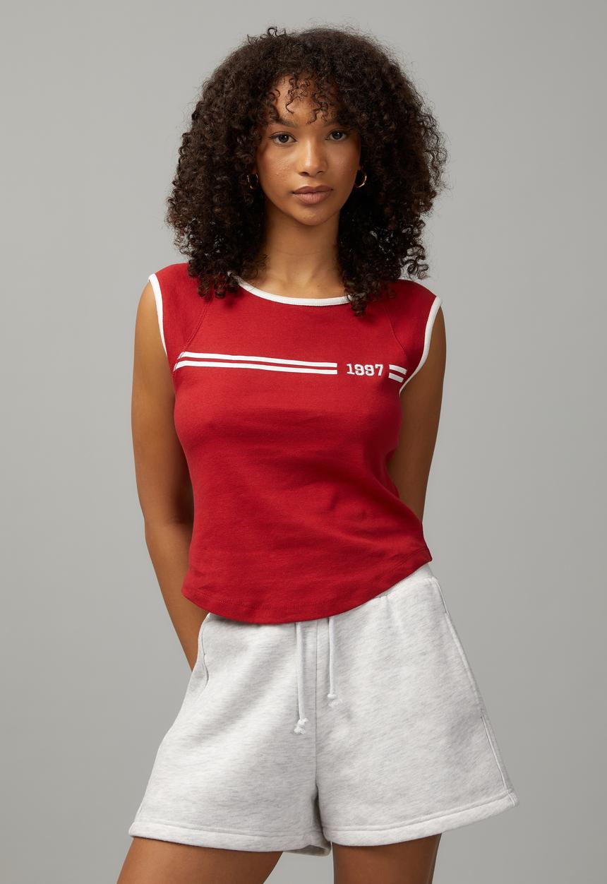 Factorie - Raglan curve hem tank - red/1997