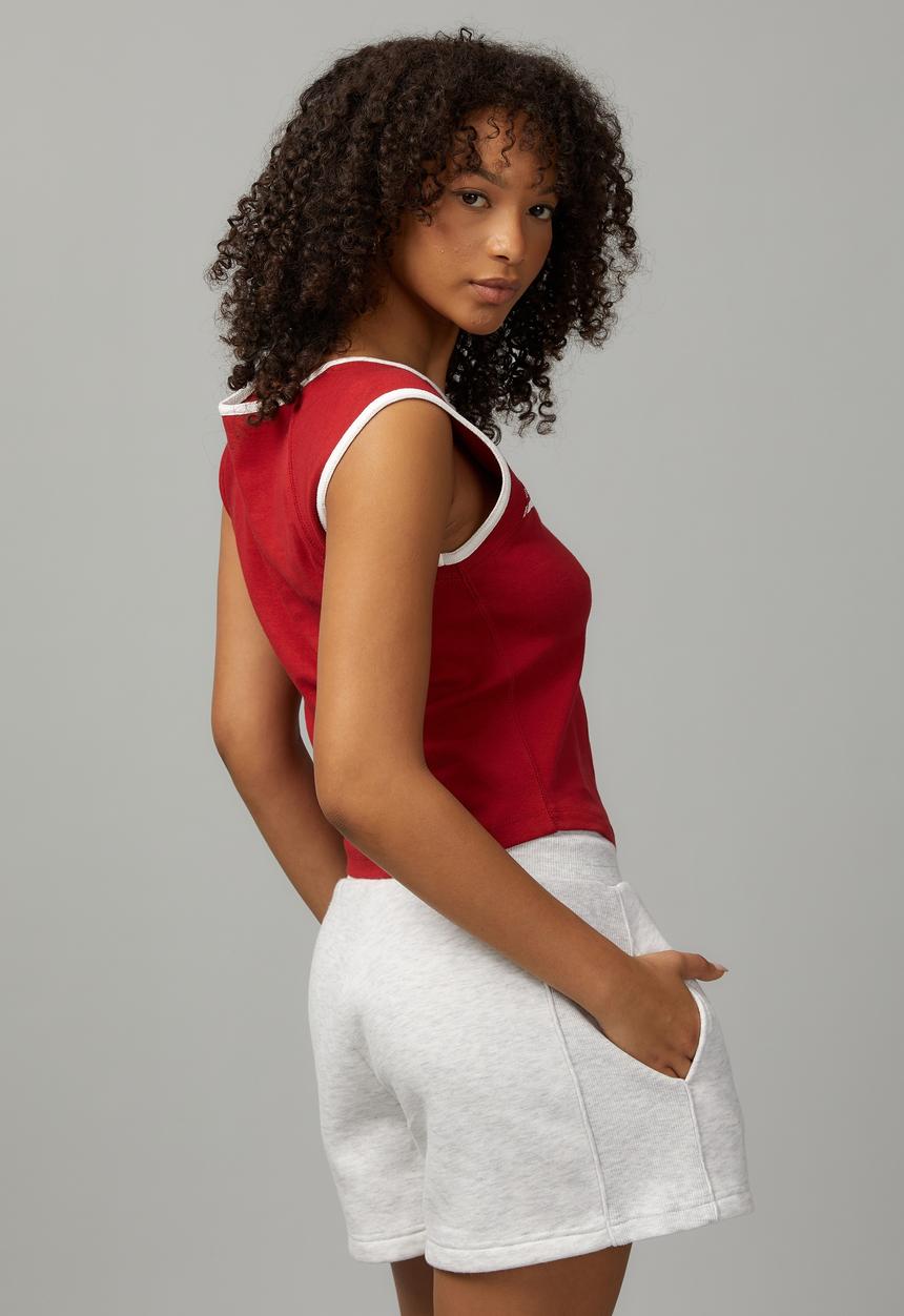 Factorie - Raglan curve hem tank - red/1997