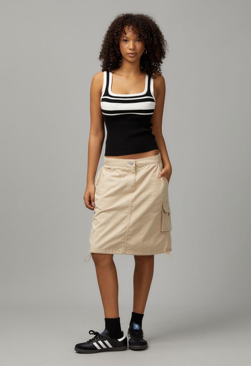 Factorie - Knit stripe tank - black/white