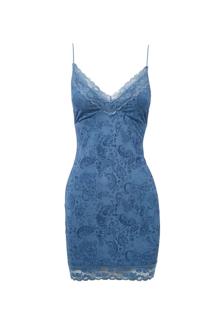 Supré  - Blair mesh mini dress - sidney paisley blue slate