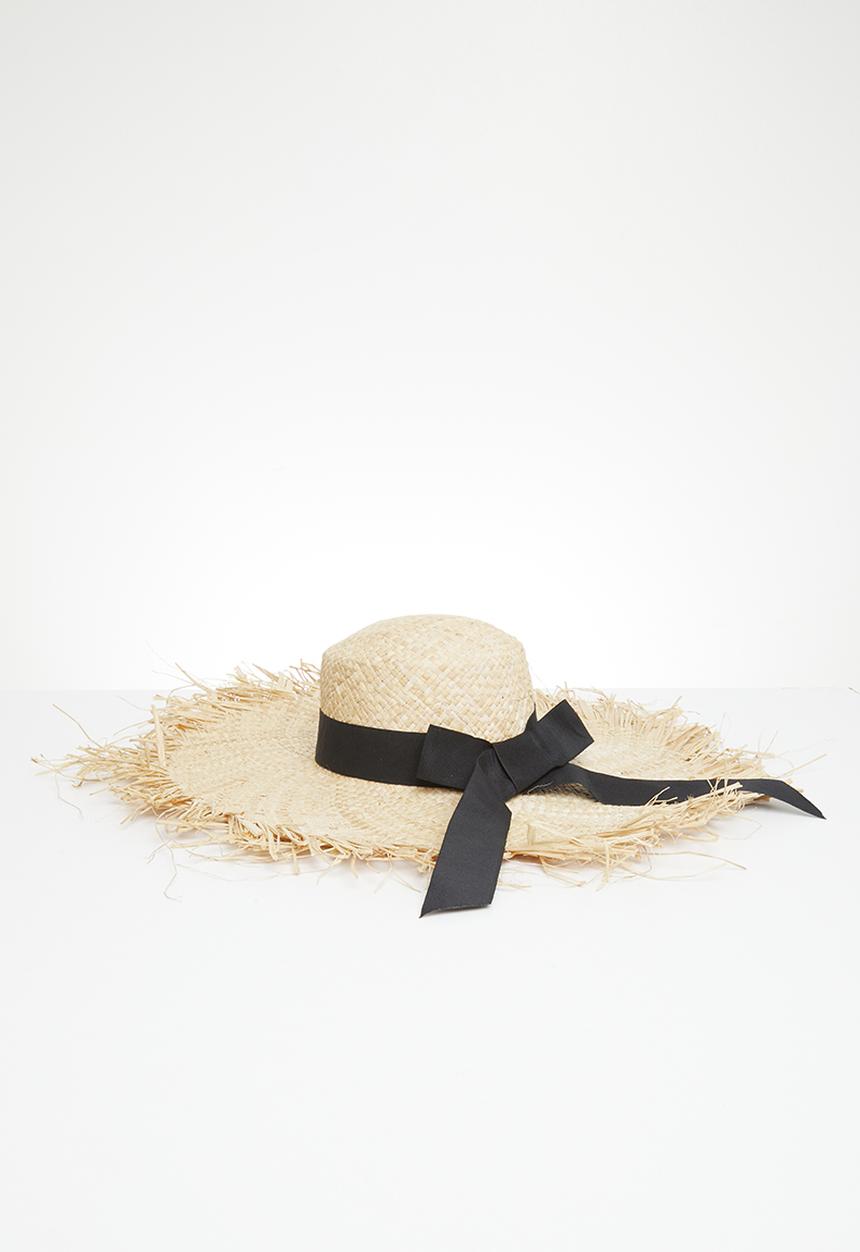 Superbalist - Luna wide brim straw hat - neutral