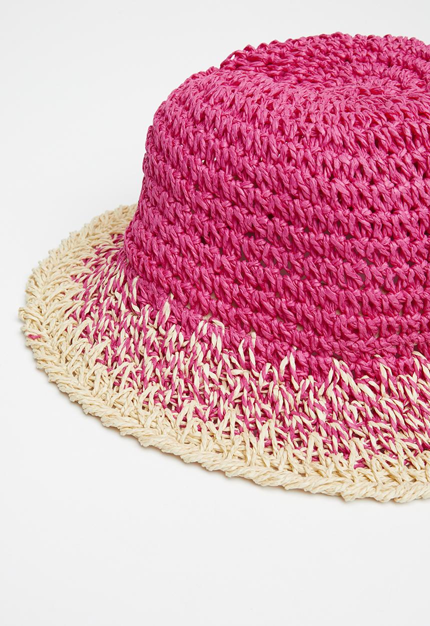 Superbalist - Victoria crochet sun hat - pink & neutral