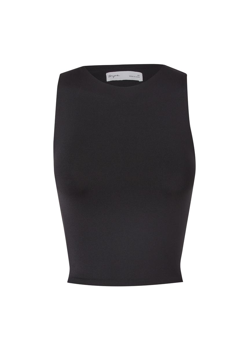 Supré  - Luxe cropped tank - black