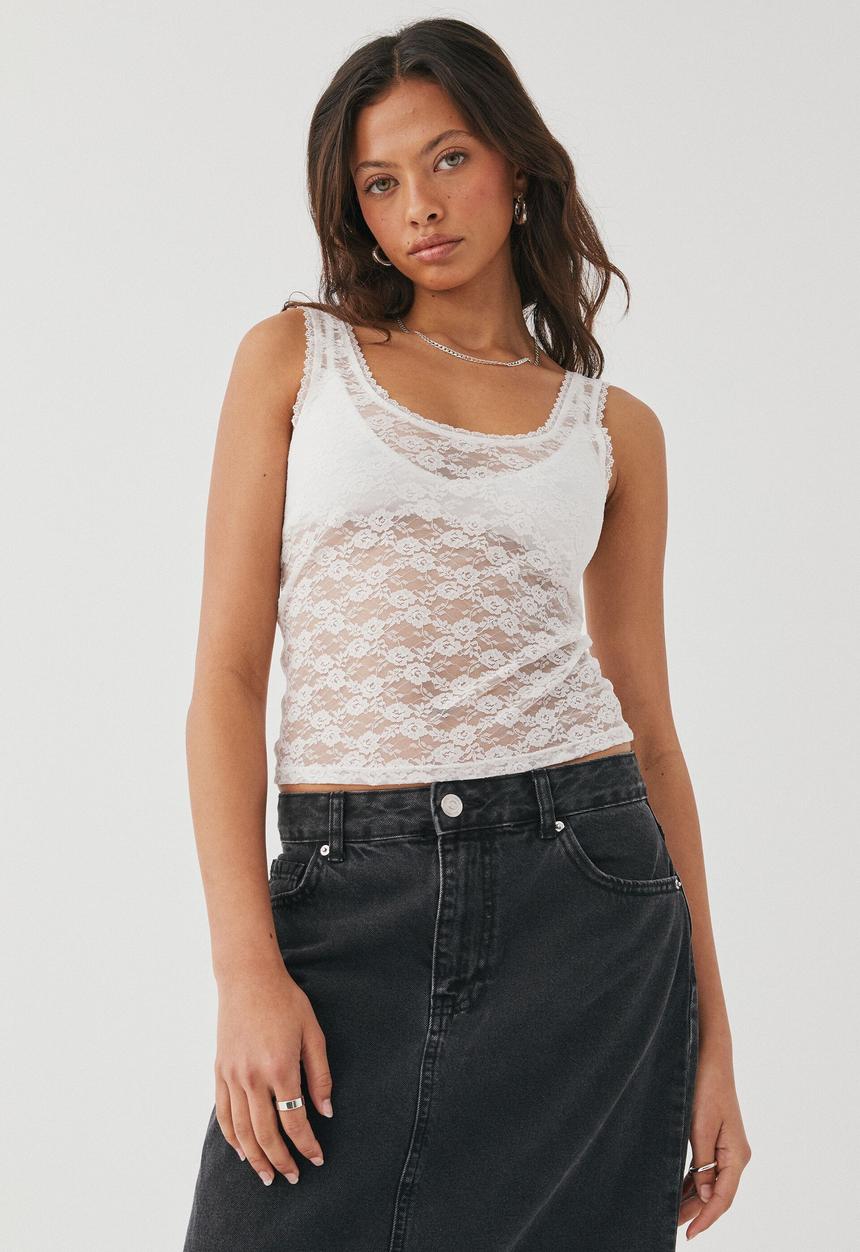 Supré  - Carla lace tank - white