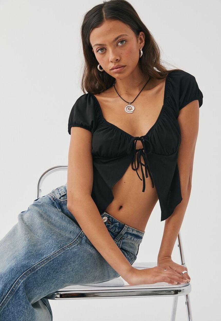 Supré  - Palmer short sleeve top - black