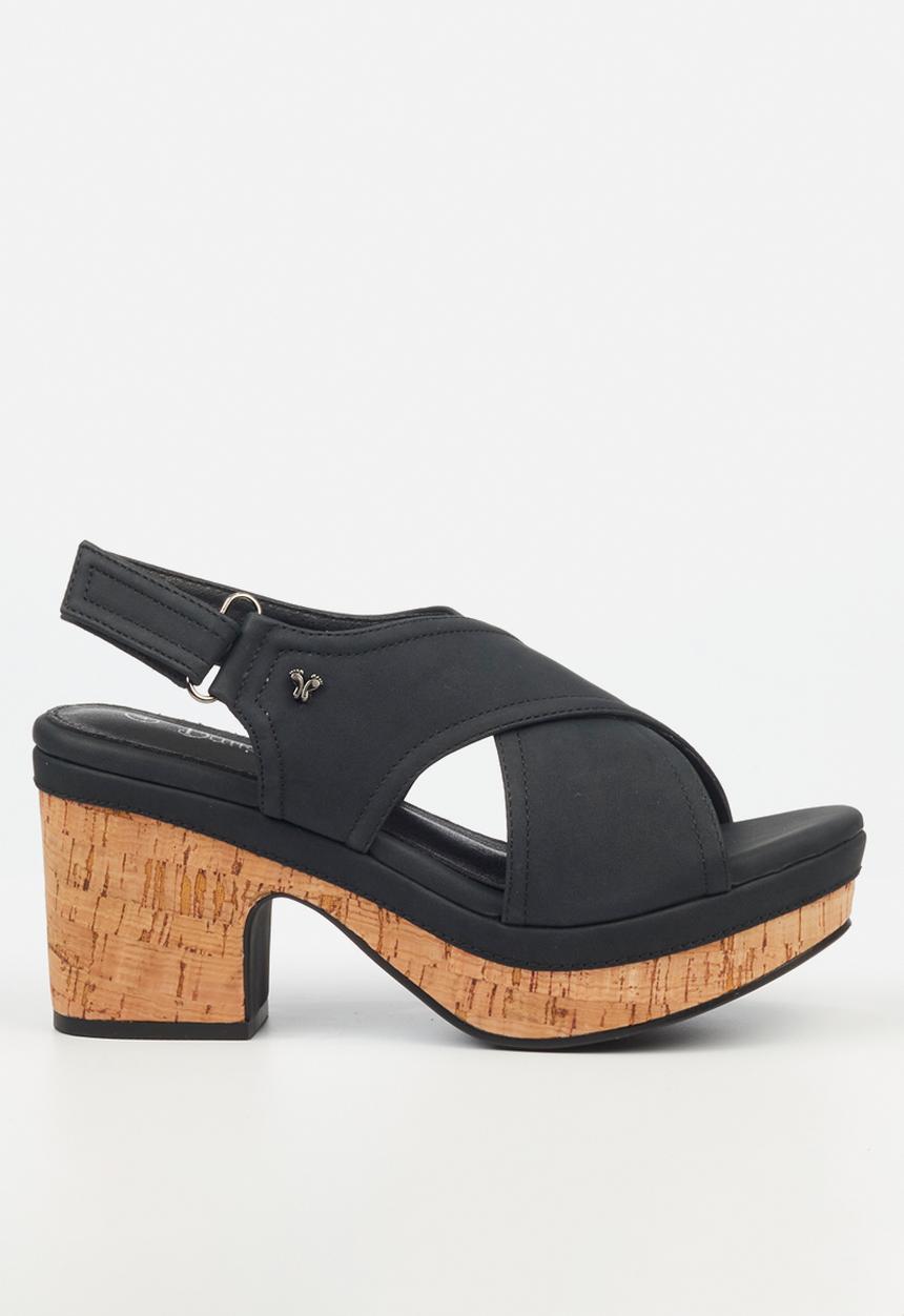 Butterfly Feet - Jute 1 block heel - black