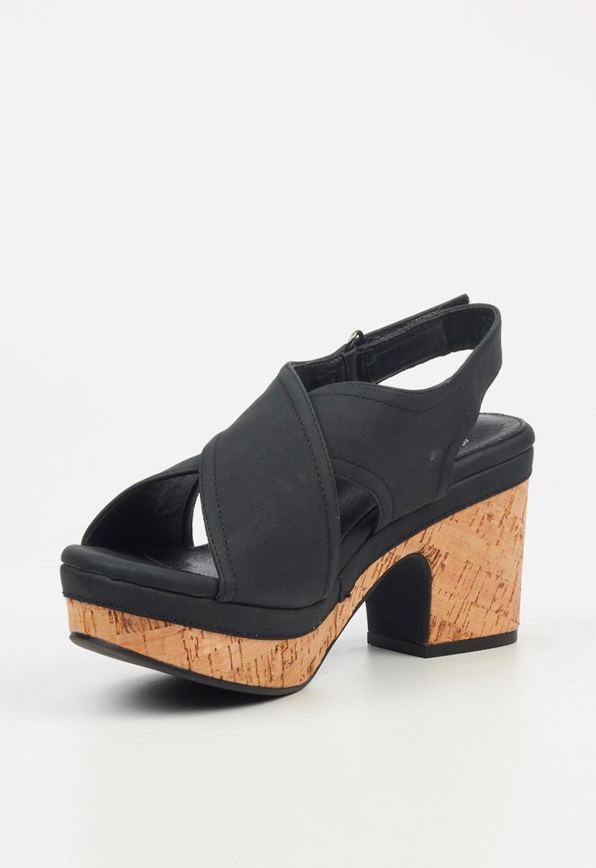 Butterfly Feet - Jute 1 block heel - black
