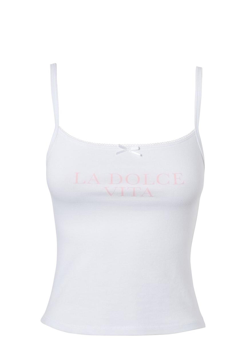 Supré  - Posey graphic tank -  white / la dolce vita