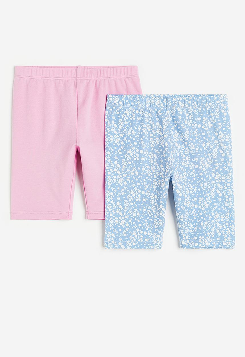 H&M - 2-Pack cycling shorts - light blue floral & pink