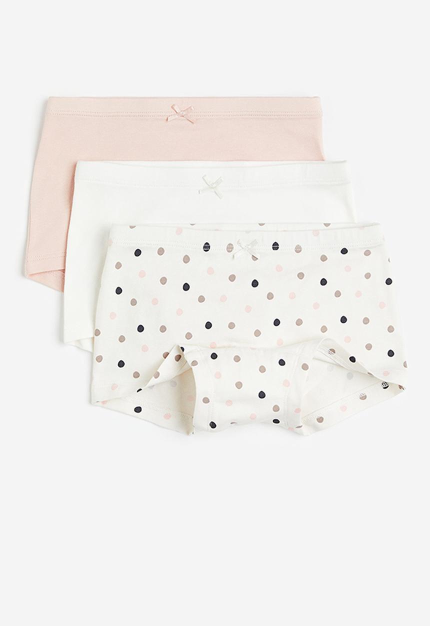 H&M - 3-Pack boxer briefs - white spotted & pink 