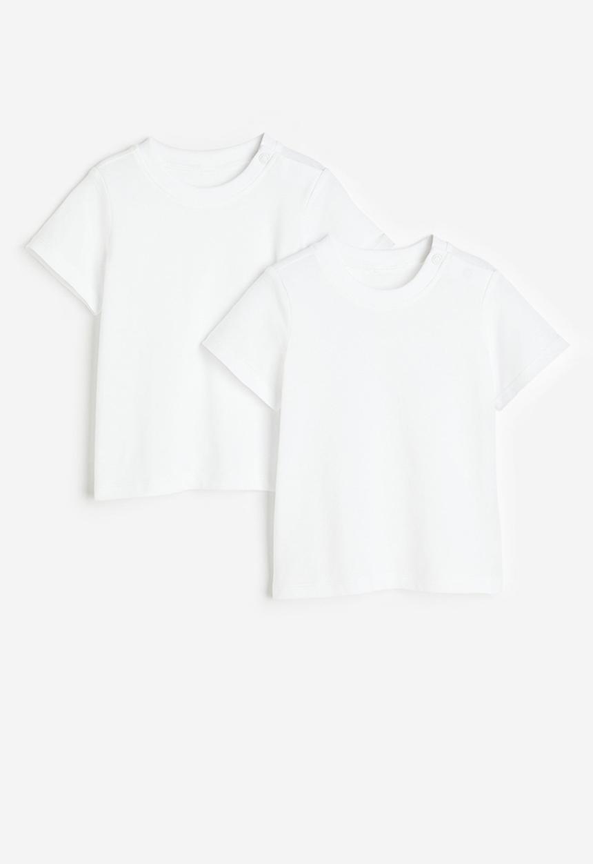 H&M - 2-Pack cotton T-shirts - white