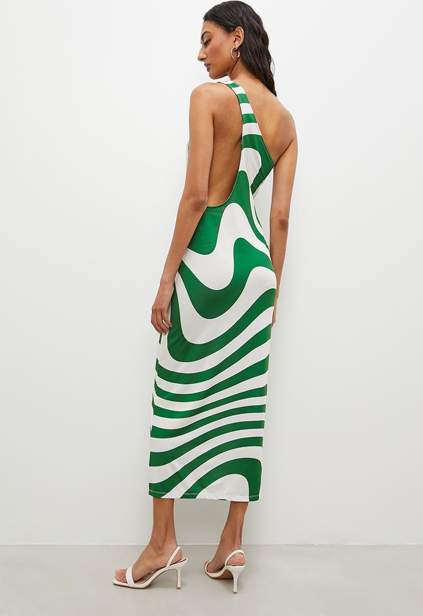 Superbalist - Asym back detail bodycon midi dress - geometric