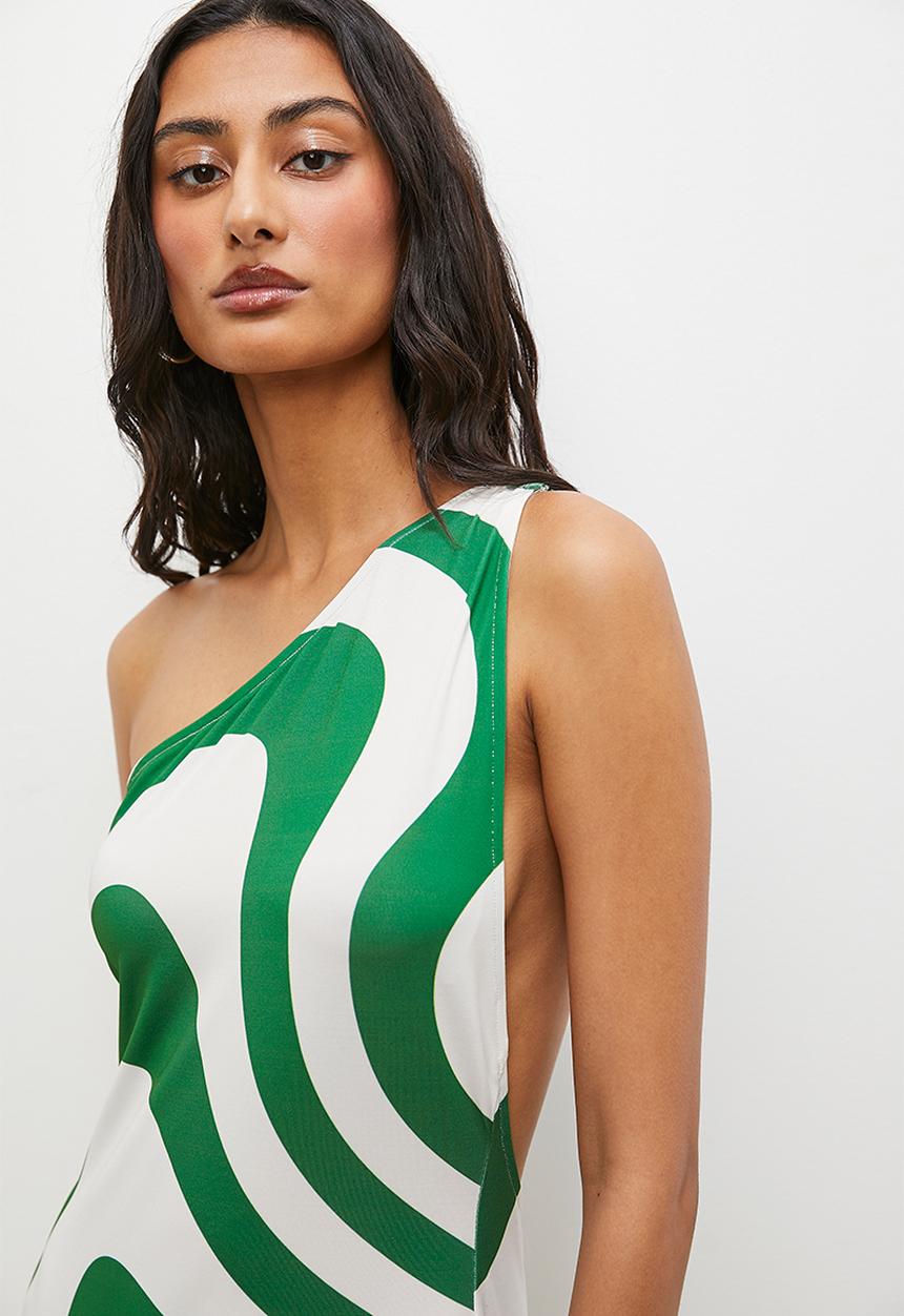 Superbalist - Asym back detail bodycon midi dress - geometric
