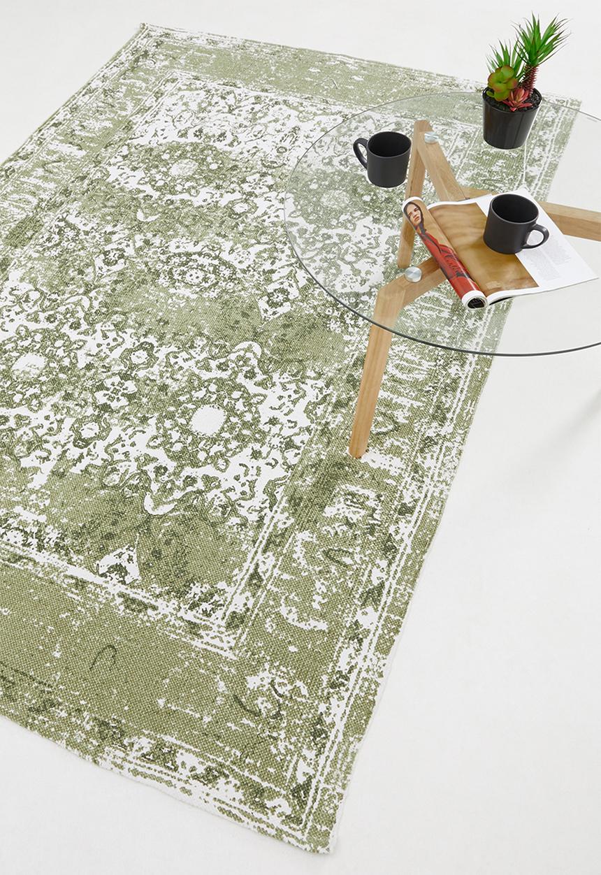 Sixth Floor - Antique printed rug - green