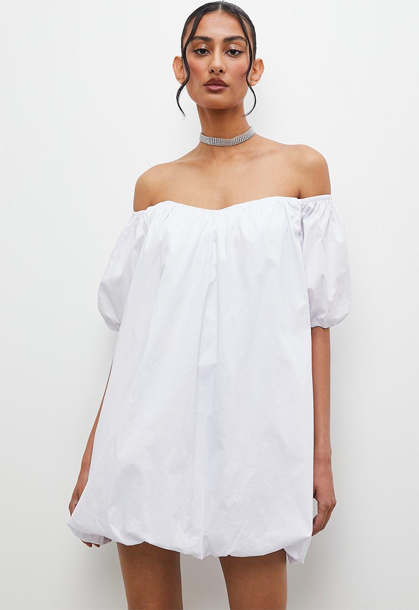 Superbalist - Puff sleeve mini dress - white