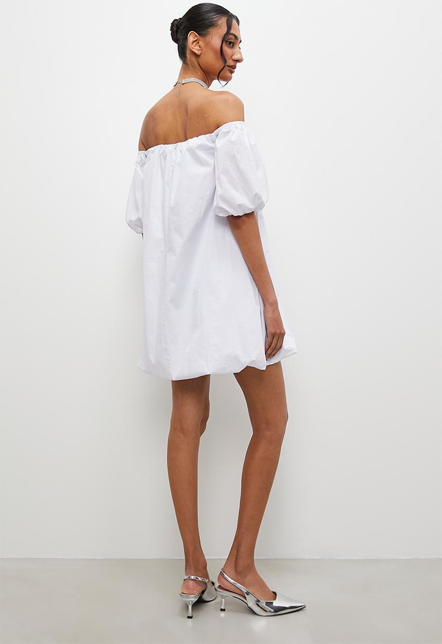 Superbalist - Puff sleeve mini dress - white