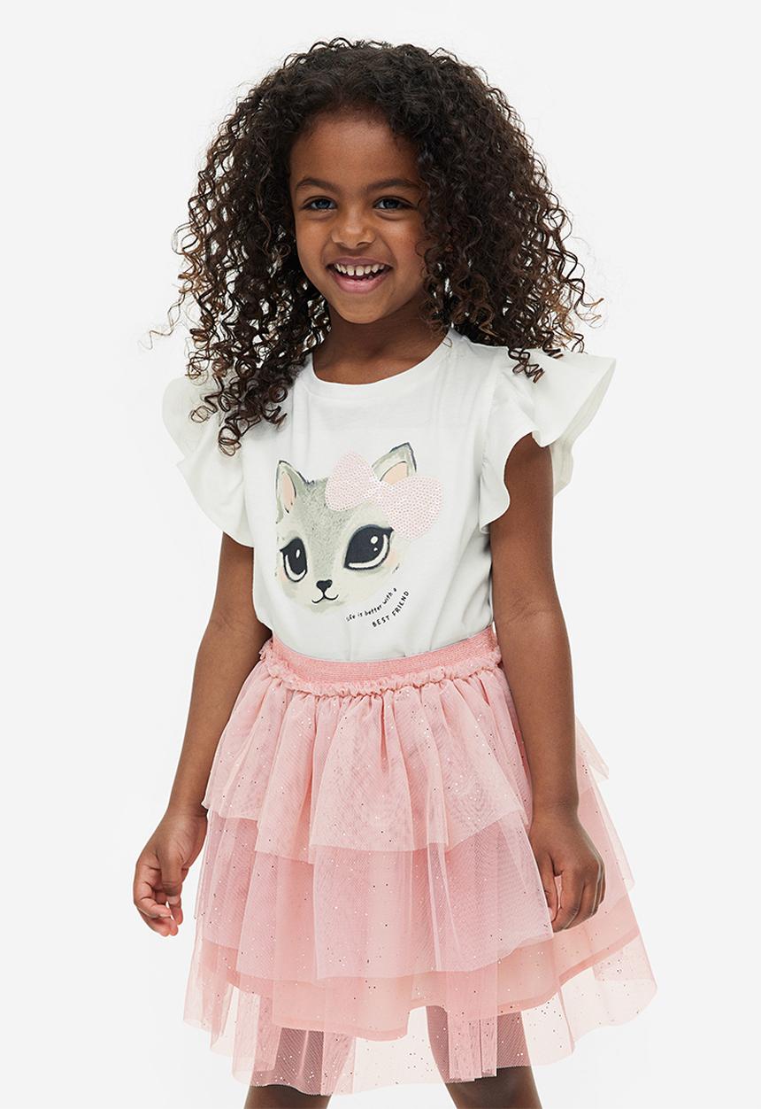 H&M - 2-Piece tulle set - light pink cat