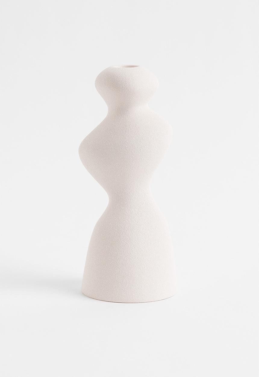 H&M - Stoneware candlestick - white