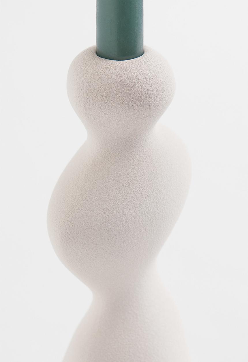H&M - Stoneware candlestick - white