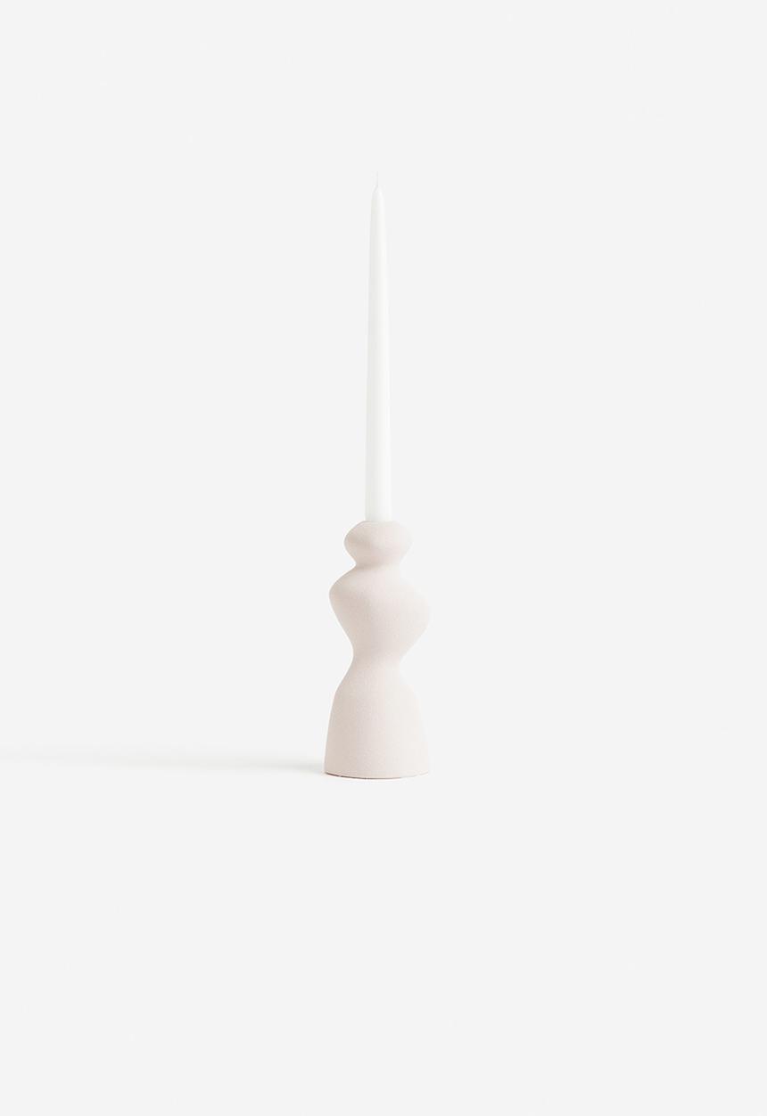 H&M - Stoneware candlestick - white