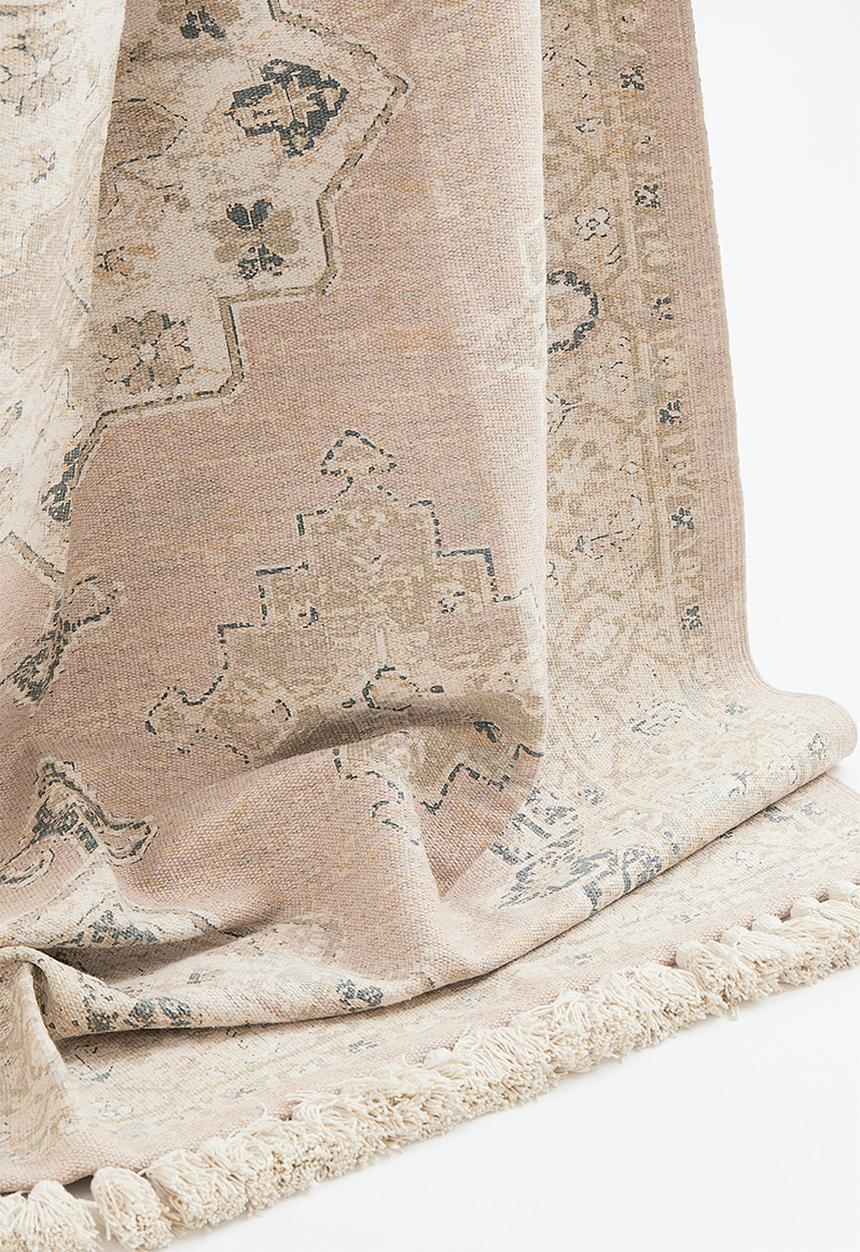H&M - Fringed patterned rug - multi,pink