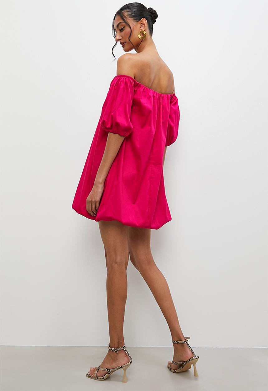 Superbalist - Puff sleeve mini dress - cerise