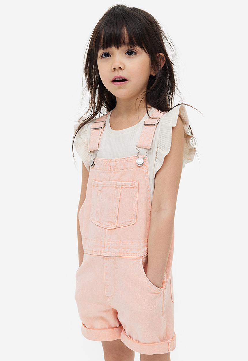 H&M - Denim dungaree shorts - pink