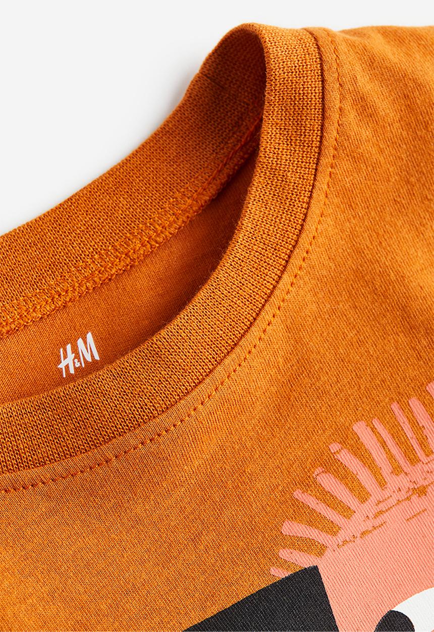 H&M - Cotton t-shirt - orange happy day 