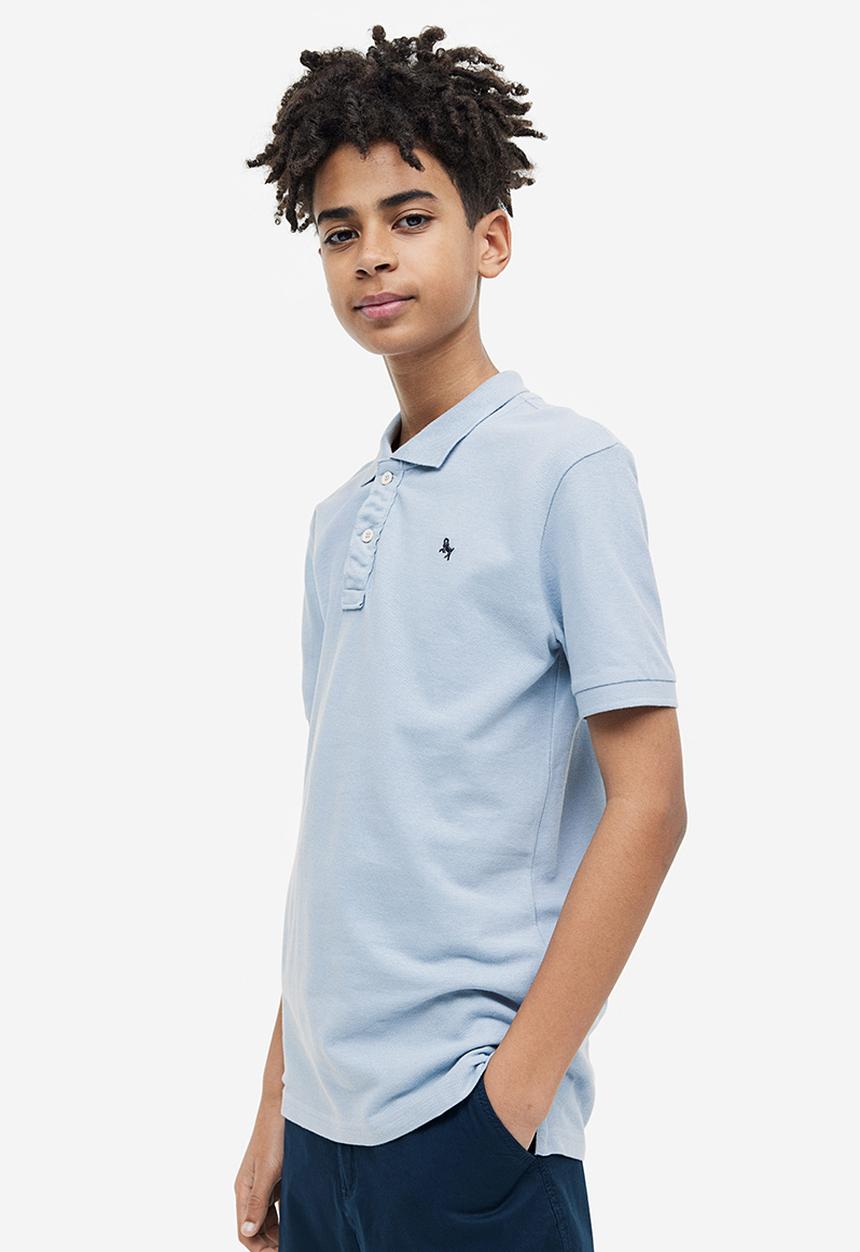 H&M - Cotton piqué polo shirt - blue