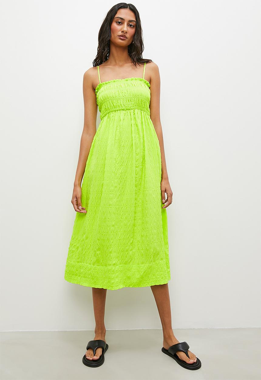 Superbalist - Strappy shirring bodice midi dress - lime