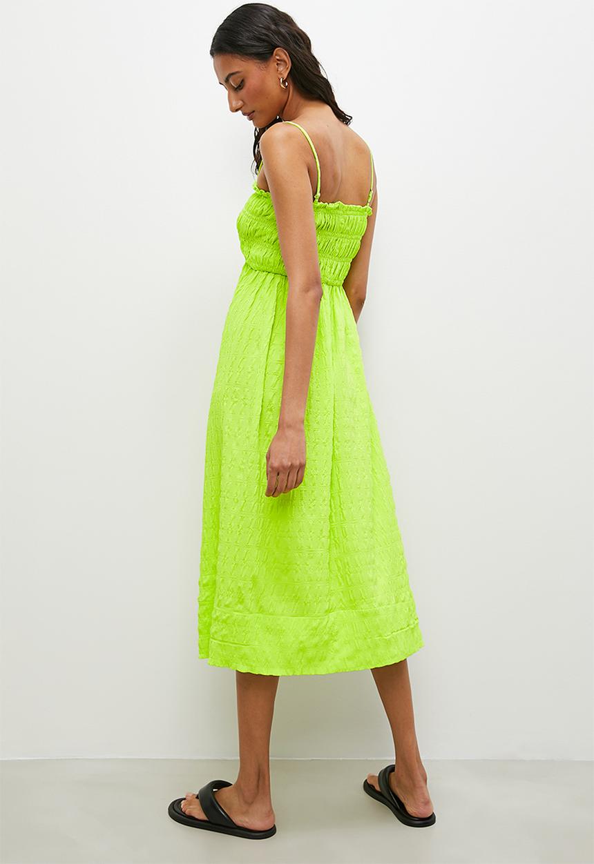 Superbalist - Strappy shirring bodice midi dress - lime