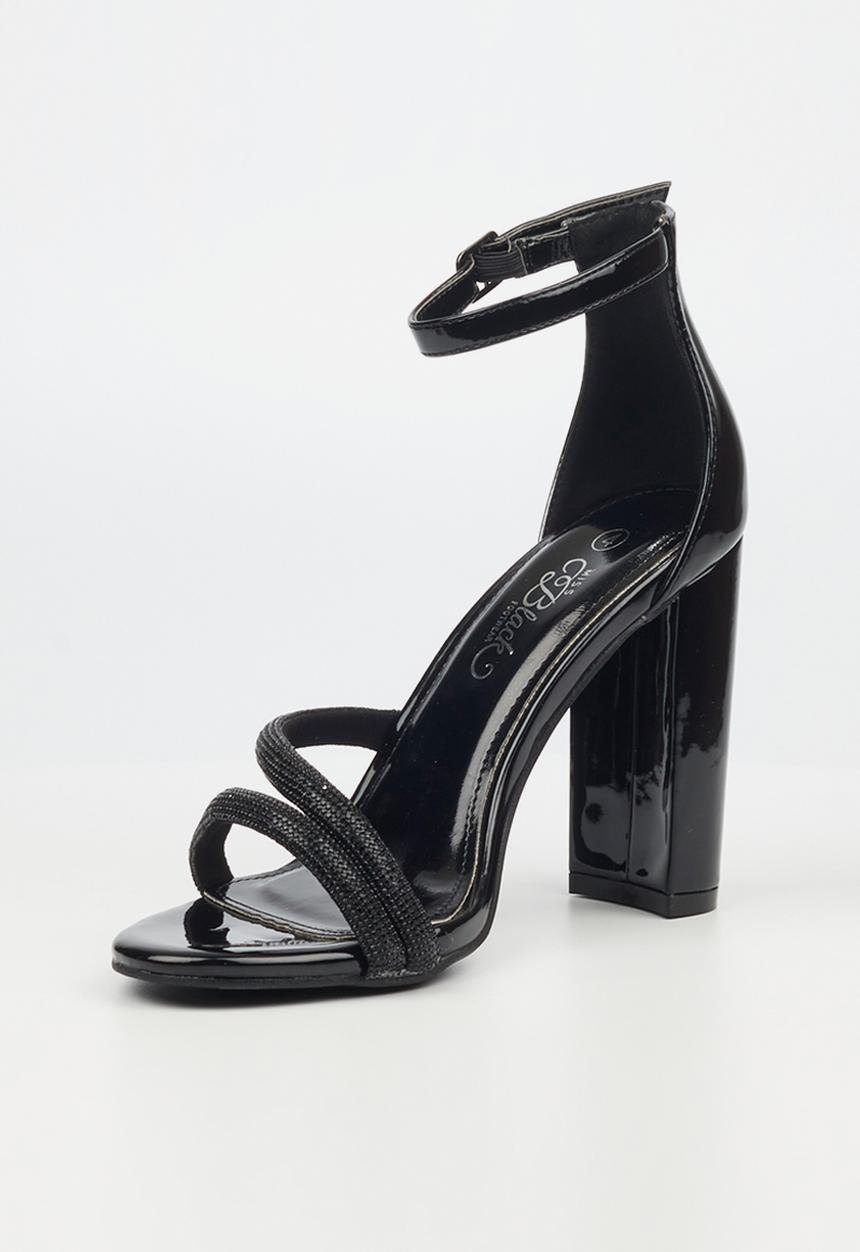 Miss Black - Border 3 block heel - black