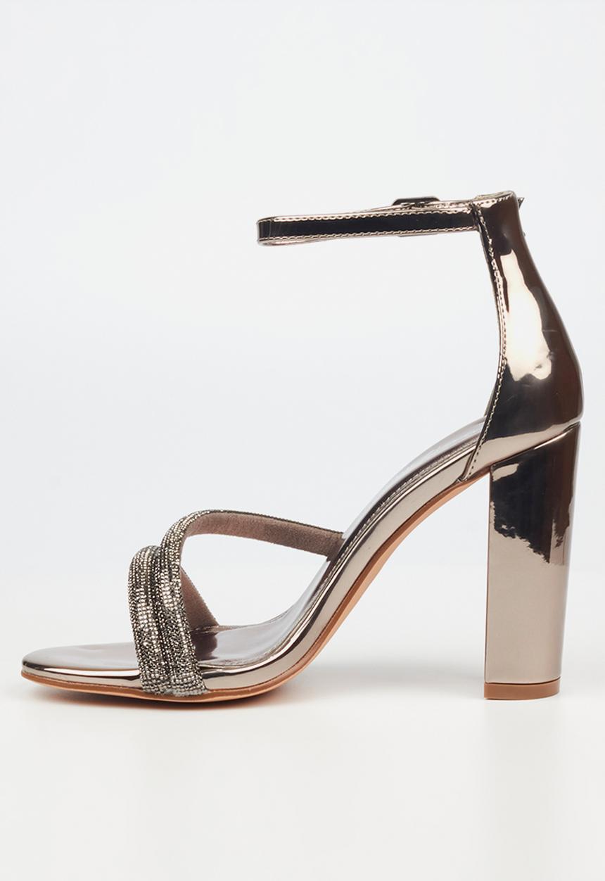 Miss Black - Border 3 block heel - pewter
