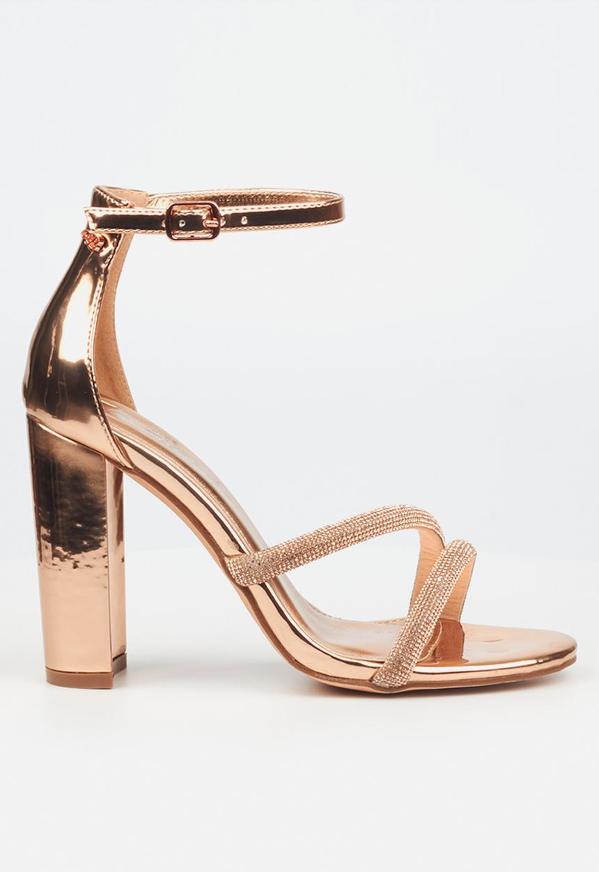 Miss Black - Border 3 block heel - rose gold